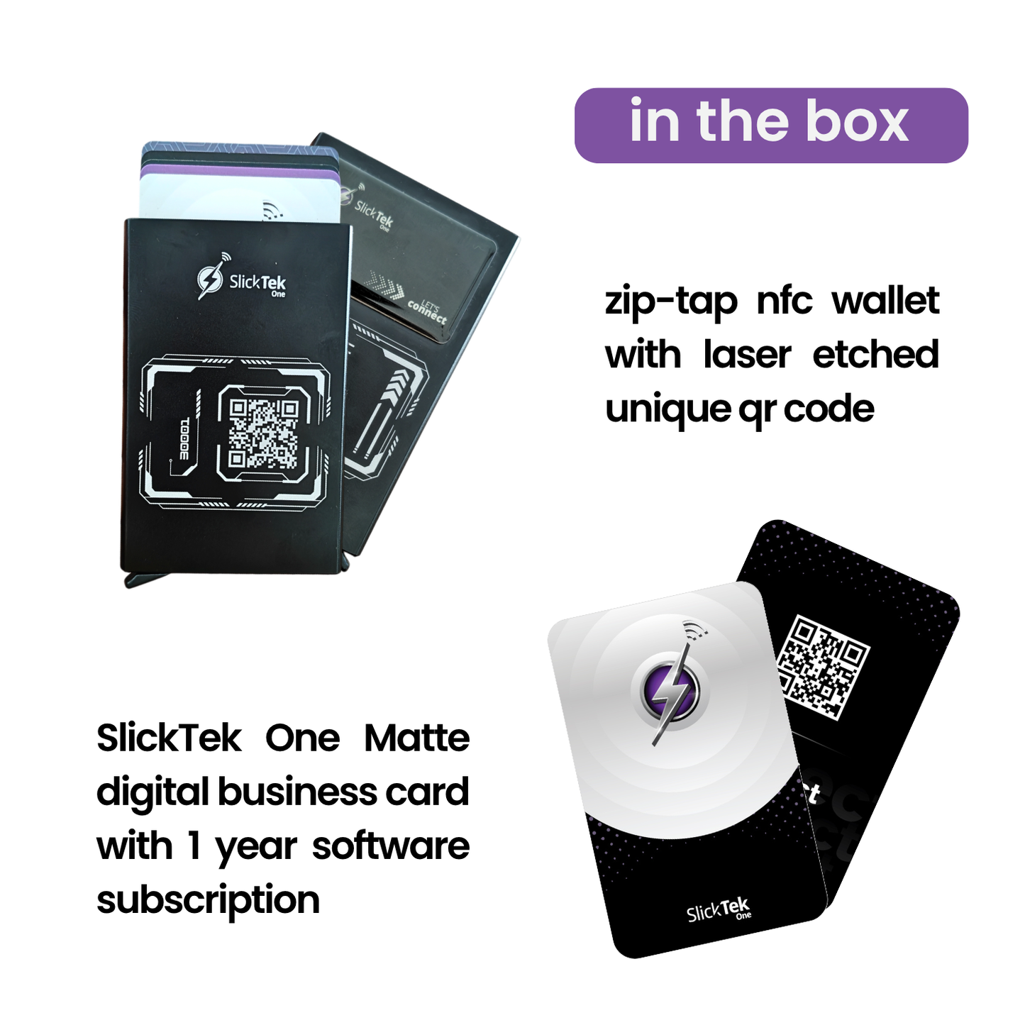 SlickTek One NFC Digital Business Card with Zip-Tap - SlickTek