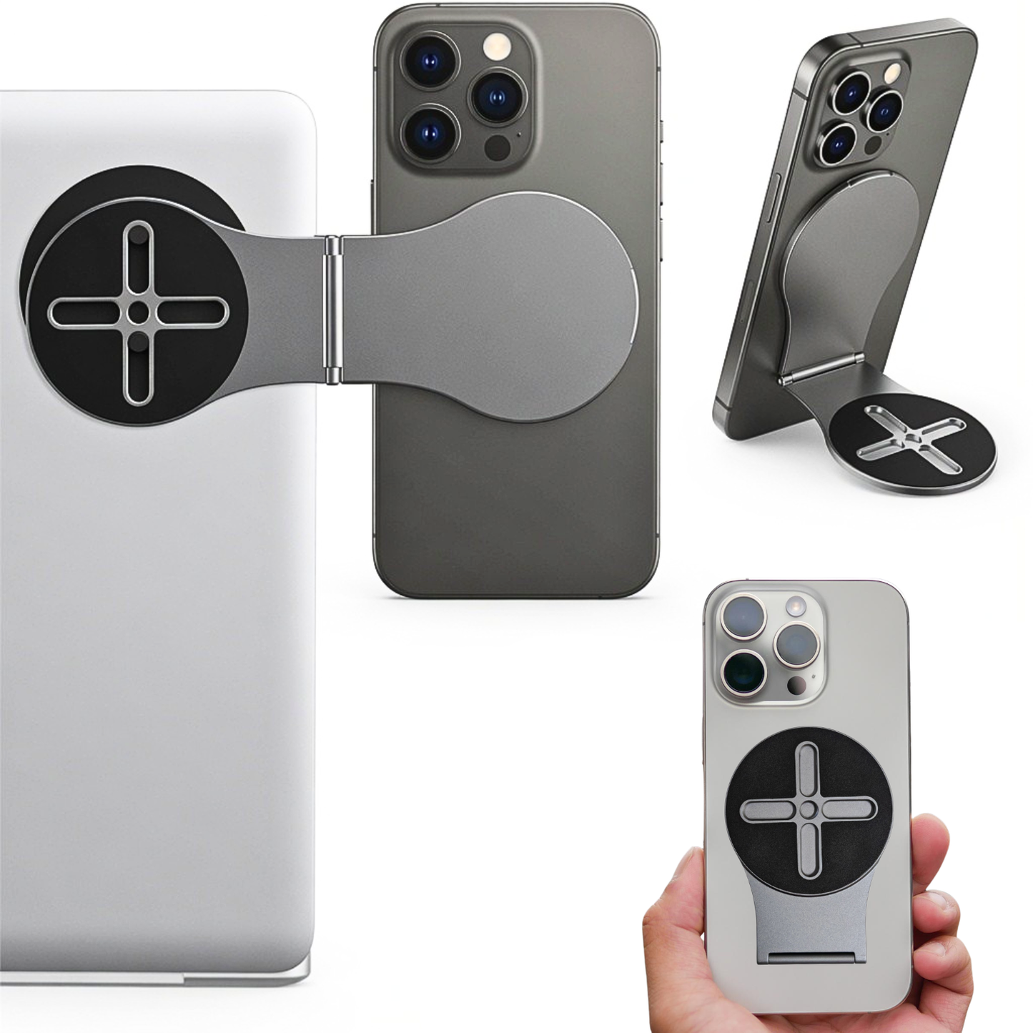 The Mark - Dual Magsafe Phone Stand with Macbook Clip - SlickTek