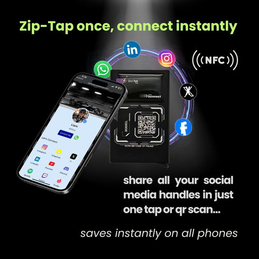 Zip-Tap NFC Digital Contact Sharing Wallet - SlickTek