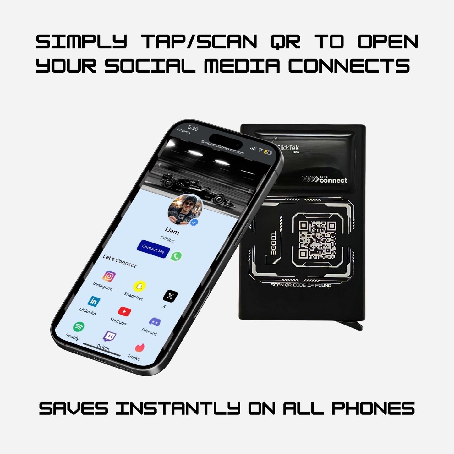 Zip-Tap NFC Digital Contact Sharing Wallet - Customised - SlickTek