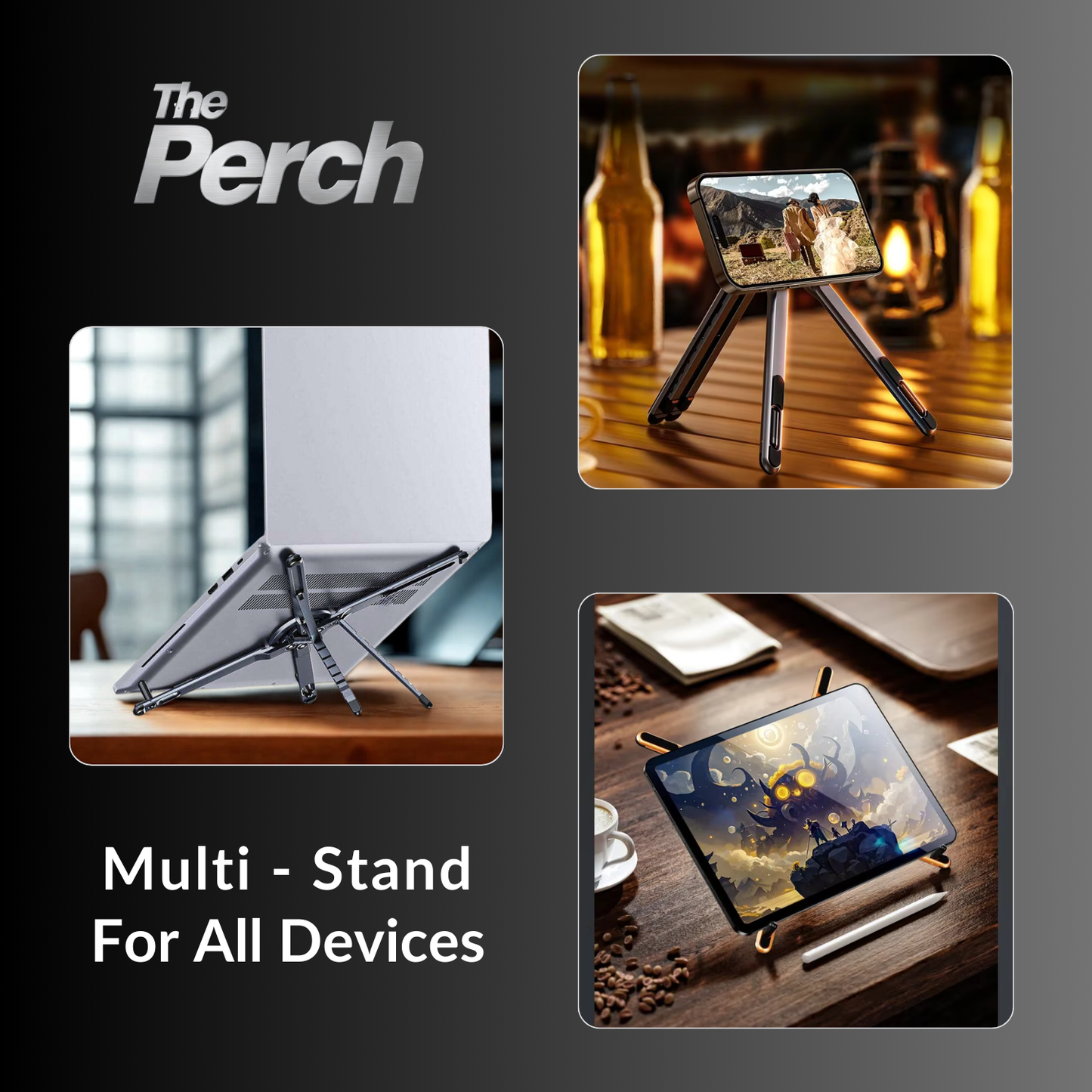 multi device stand for phone and laptop