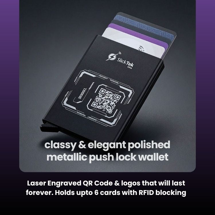 Zip-Tap NFC Digital Contact Sharing Wallet with SlickTek One NFC Business Card - SlickTek