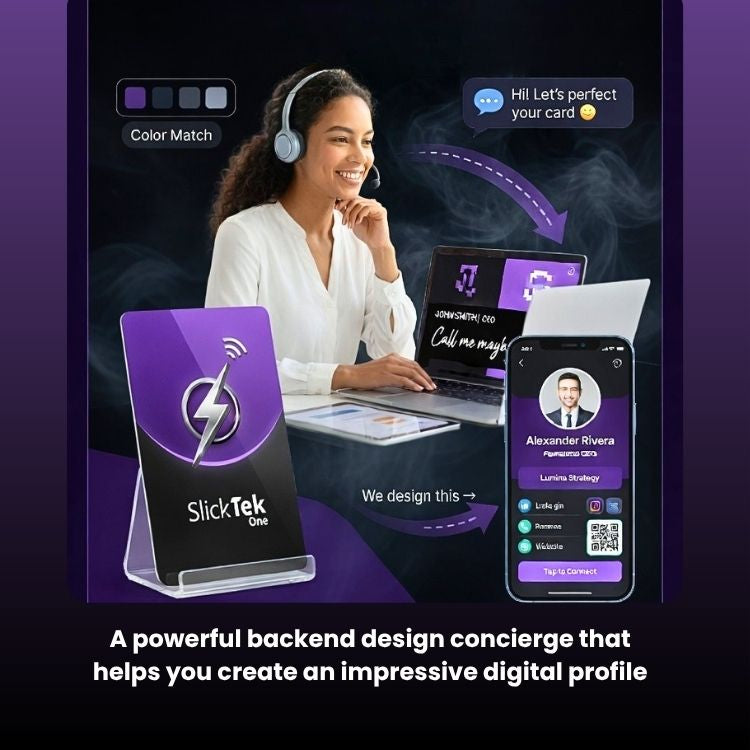 Zip-Tap NFC Digital Contact Sharing Wallet with SlickTek One NFC Business Card - SlickTek