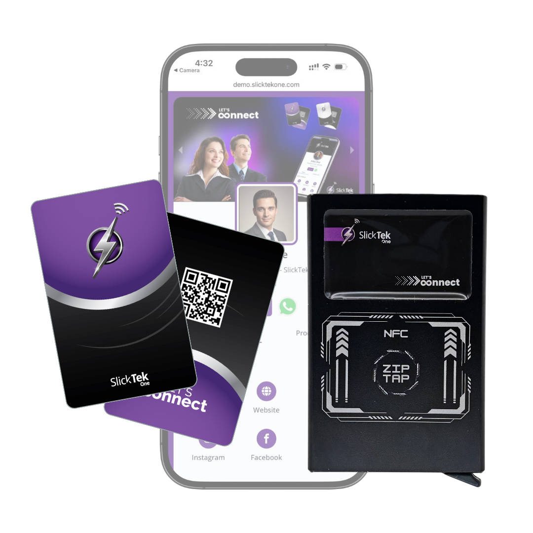 Zip-Tap NFC Wallet with SlickTek One Digital Business Card - SlickTek