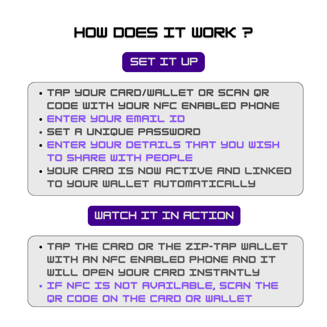 Zip-Tap NFC Wallet with SlickTek One Digital Business Card