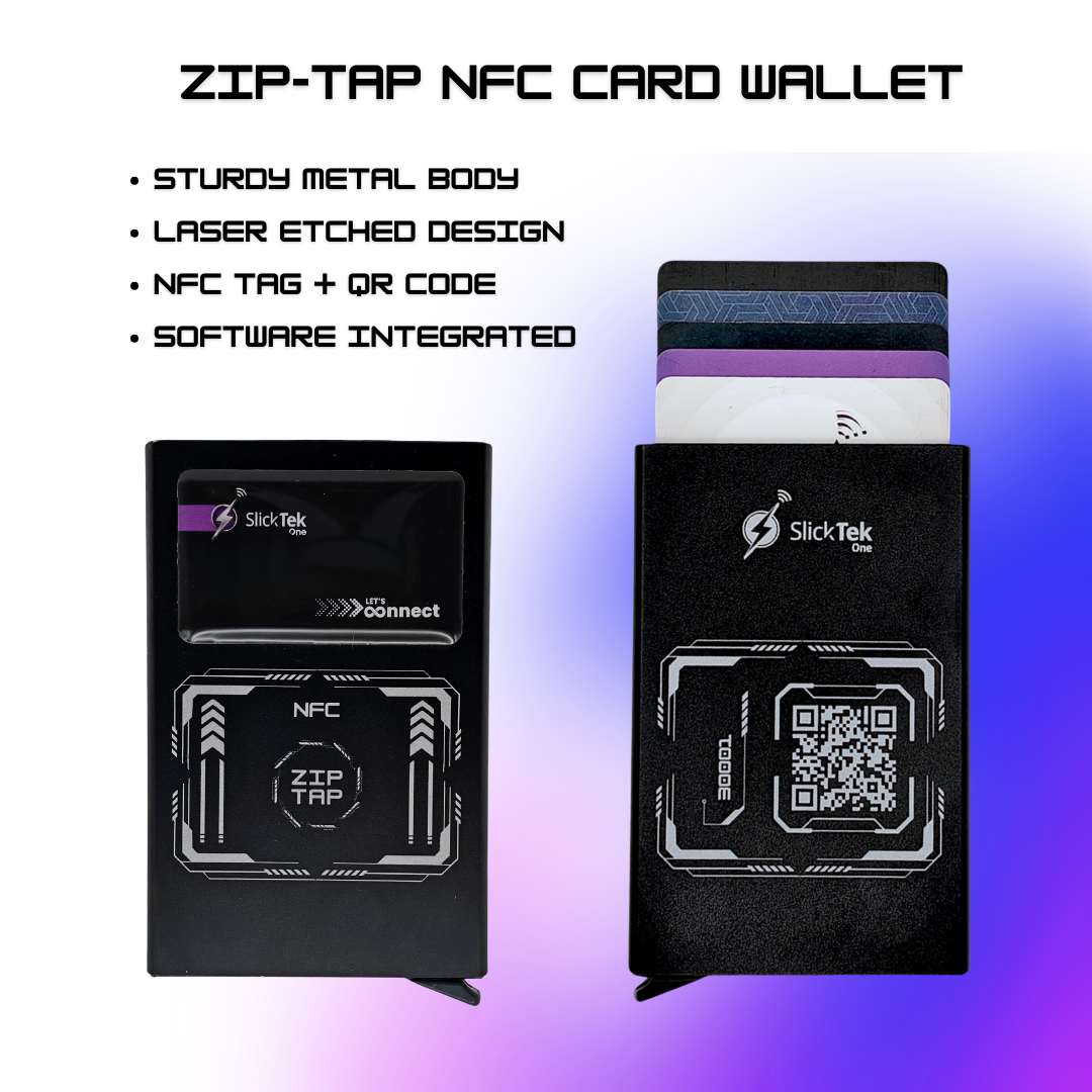 Zip-Tap NFC Wallet with SlickTek One Digital Business Card