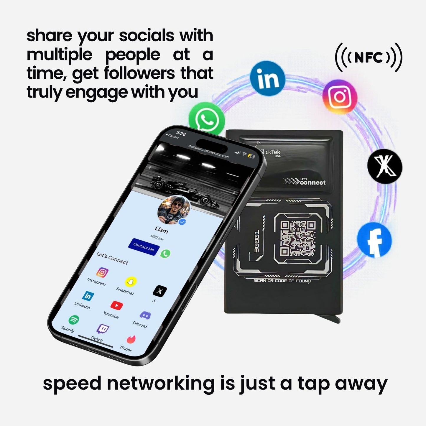 Zip-Tap NFC Digital Contact Sharing Wallet - SlickTek