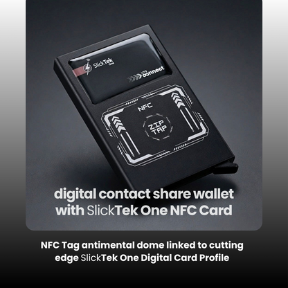 Zip-Tap NFC Digital Contact Sharing Wallet with SlickTek One NFC Business Card - SlickTek