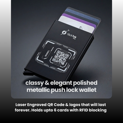 Zip-Tap NFC Digital Contact Sharing Wallet with SlickTek One NFC Business Card - SlickTek