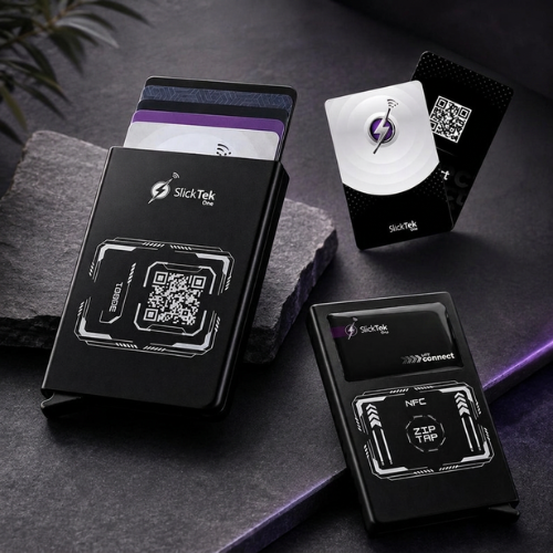 Zip-Tap NFC Digital Contact Sharing Wallet with SlickTek One NFC Business Card